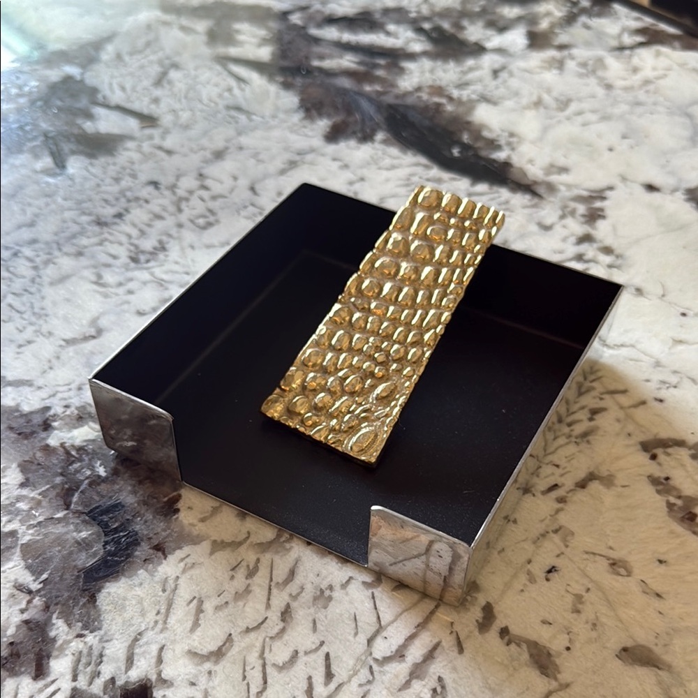 Michael Aram Silver Textured Accessory cocktail napkins holder